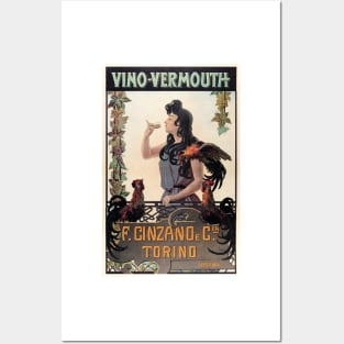 CINZANO VINO VERMOUTH TORINO Vintage Italian Herbal Liqueur Advert Posters and Art